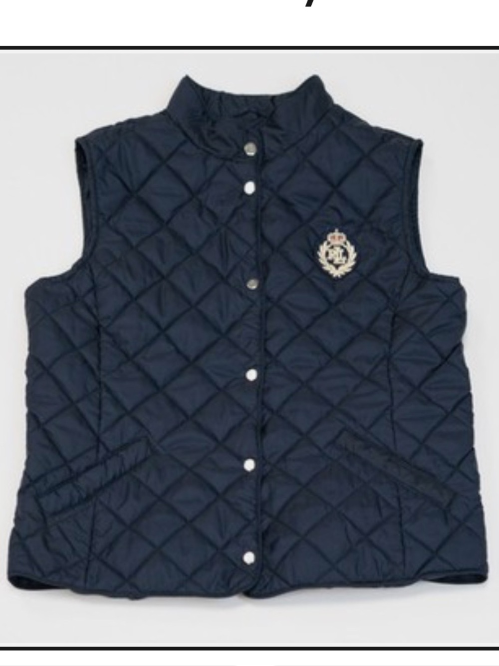 Ralph Lauren Navy Quilted Crest Vest